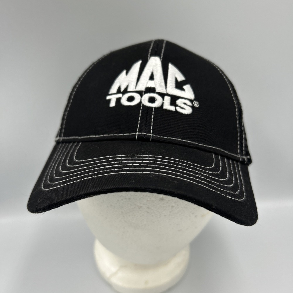 Mac Tools Black White Embroidered Logo Baseball Cap Trucker Mechanic Dad Strap‎